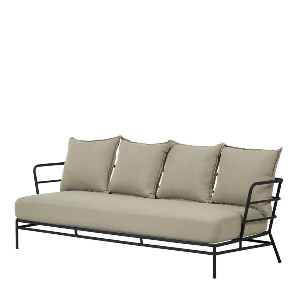 Wohnen Sofas<Dreisitzer Sofa mit Stahlgestell Schwarz - Emjan