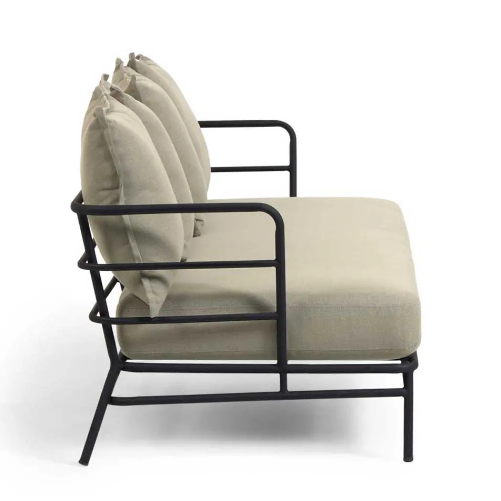 Wohnen Sofas<Dreisitzer Sofa mit Stahlgestell Schwarz - Emjan