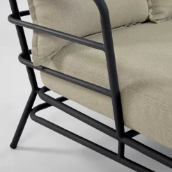 Wohnen Sofas<Dreisitzer Sofa mit Stahlgestell Schwarz - Emjan