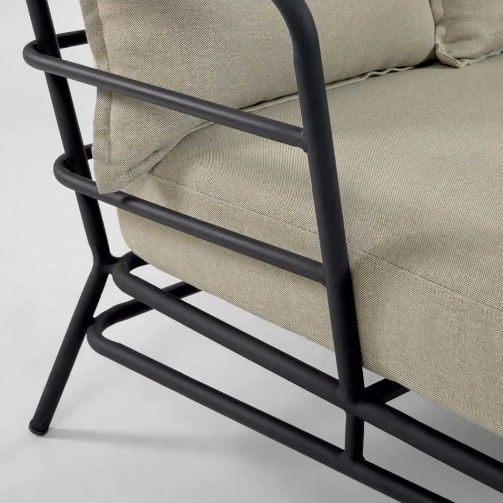 Wohnen Sofas<Dreisitzer Sofa mit Stahlgestell Schwarz - Emjan