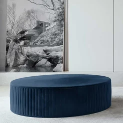 Wohnen Hocker<Dunkelblauer Polsterhocker mit 27 cm Höhe - Stem
