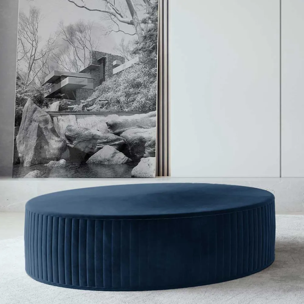 Wohnen Hocker<Dunkelblauer Polsterhocker mit 27 cm Höhe - Stem