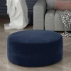 Wohnen Hocker<Dunkelblauer Sitzhocker aus Samt - Blou