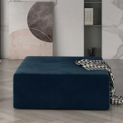 Wohnen Hocker<Dunkelblauer Sitzhocker aus Samt - Adriatano