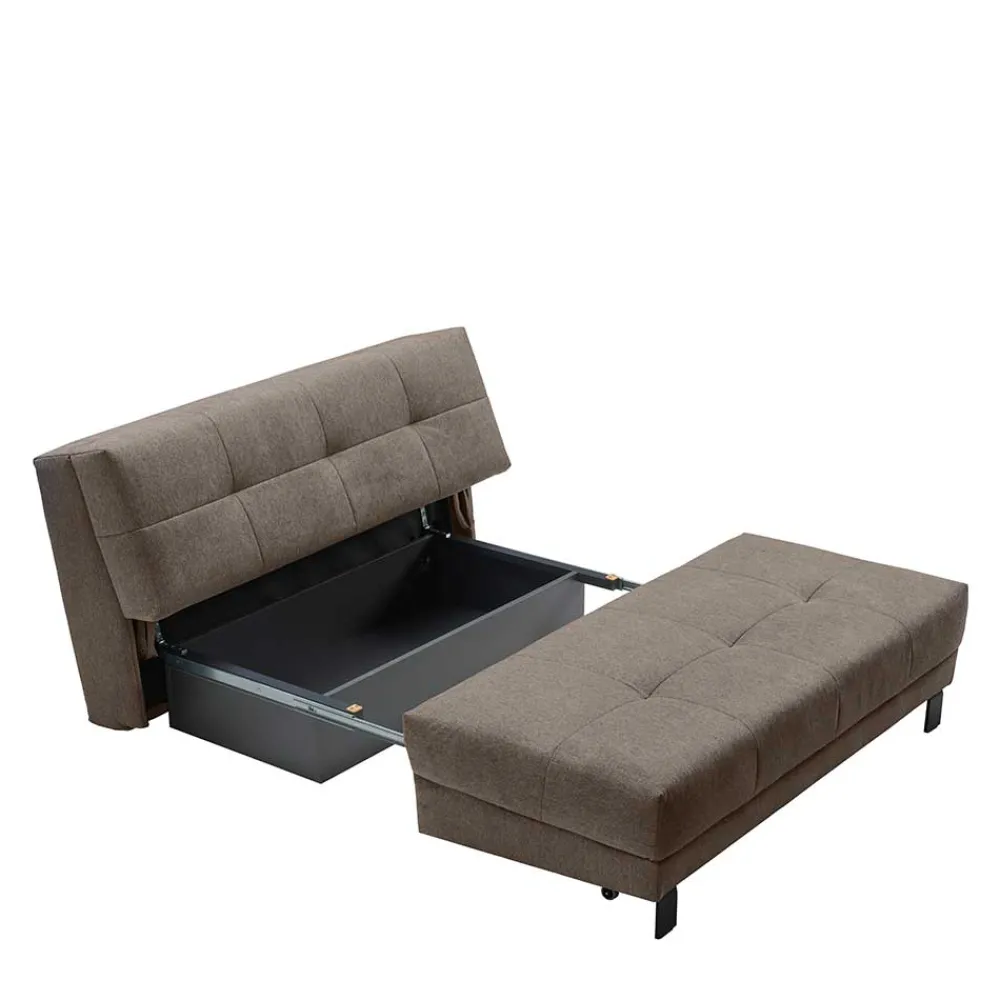 Wohnen Sofas<Dunkelbraune Faltcouch mit Bettkasten - Cornello