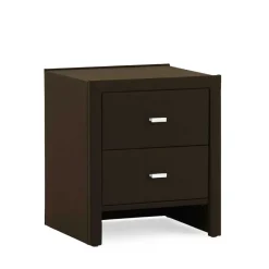 Wohnen Kommoden<Dunkelbraune Nachtkommode Mono mit Kunstleder 54 cm hoch