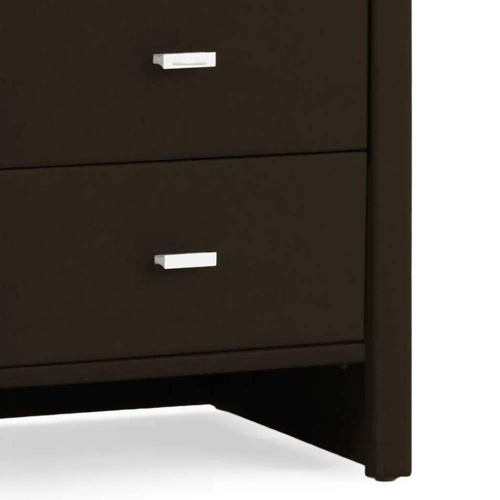 Wohnen Kommoden<Dunkelbraune Nachtkommode Mono mit Kunstleder 54 cm hoch