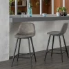 Wohnen Hocker<Dunkelgraue Barstühle mit Sitzschale - Vrono (2er Set)