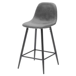 Wohnen Hocker<Dunkelgraue Barstühle mit Sitzschale - Vrono (2er Set)