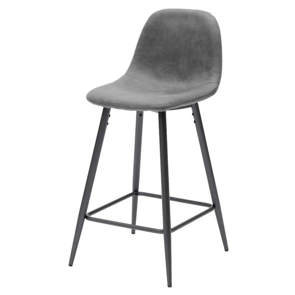 Wohnen Hocker<Dunkelgraue Barstühle mit Sitzschale - Vrono (2er Set)
