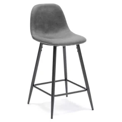 Wohnen Hocker<Dunkelgraue Barstühle mit Sitzschale - Vrono (2er Set)