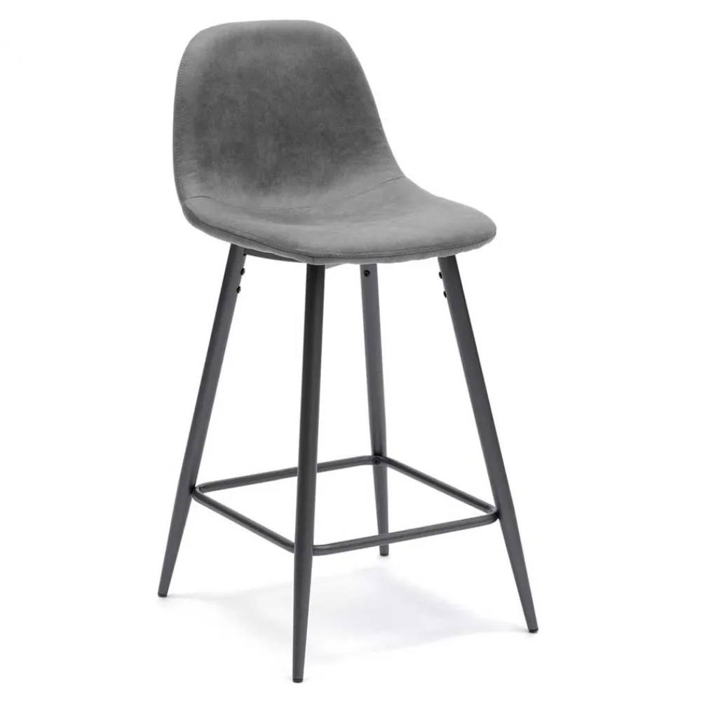 Wohnen Hocker<Dunkelgraue Barstühle mit Sitzschale - Vrono (2er Set)