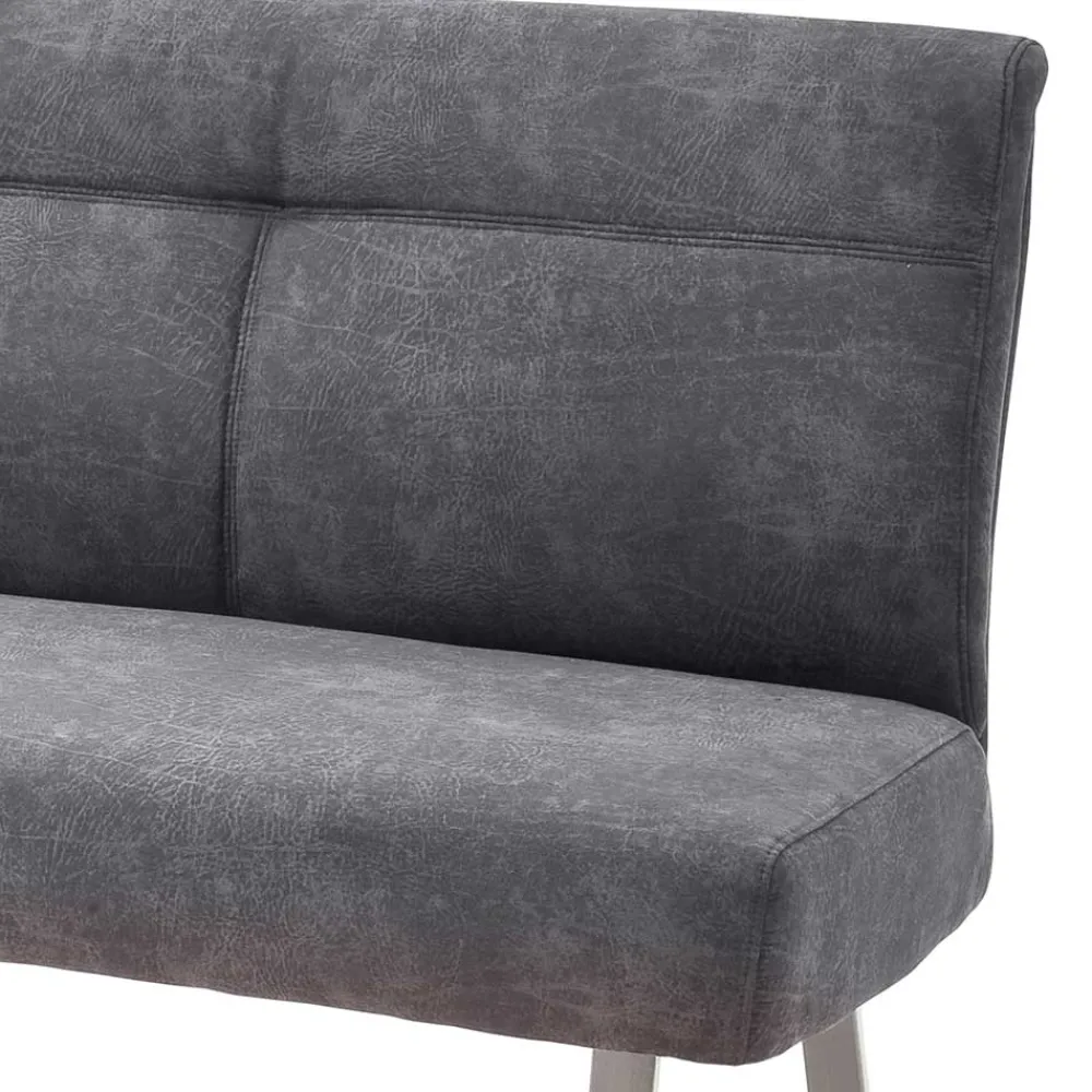 Wohnen Sitzbank<Dunkelgraue Esszimmer Bank mit Microfaser - Edwin
