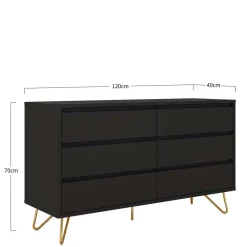 Wohnen Sideboards<Dunkelgraue Kommode im Skandinavischen Stil - Palium
