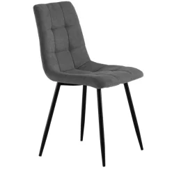 Wohnen Stühle<Dunkelgraue Polsterstühle modern - Lora (4er Set)