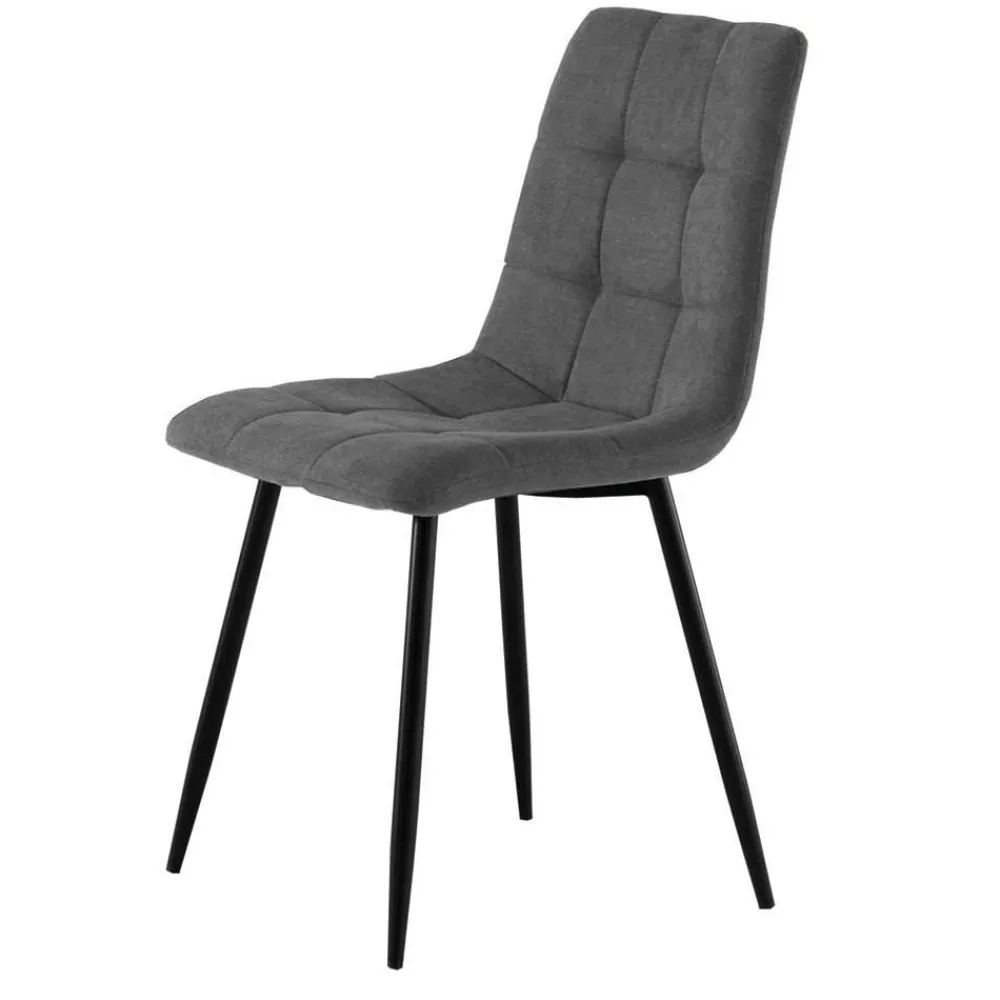 Wohnen Stühle<Dunkelgraue Polsterstühle modern - Lora (4er Set)