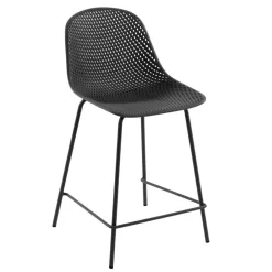 Wohnen Hocker<Dunkelgraue Tresenstühle mit Sitzschale - Malka (4er Set)