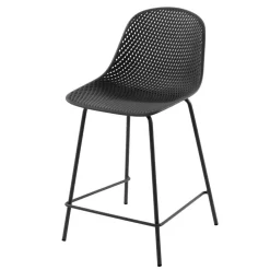 Wohnen Hocker<Dunkelgraue Tresenstühle mit Sitzschale - Malka (4er Set)