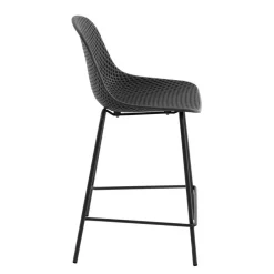 Wohnen Hocker<Dunkelgraue Tresenstühle mit Sitzschale - Malka (4er Set)