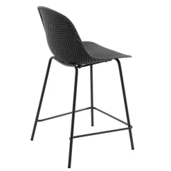 Wohnen Hocker<Dunkelgraue Tresenstühle mit Sitzschale - Malka (4er Set)