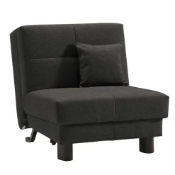 Wohnen Sofas<Dunkelgrauer Flachgewebe Sessel mit Schlaffunktion - Emli