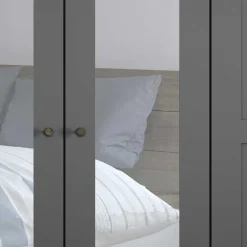 Wohnen Kleiderschränke|Schränke<Dunkelgrauer Kleiderschrank 6-türig - Mataram I
