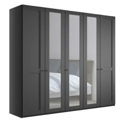 Wohnen Kleiderschränke|Schränke<Dunkelgrauer Kleiderschrank mit Spiegeln - Mataram