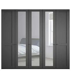 Wohnen Kleiderschränke|Schränke<Dunkelgrauer Kleiderschrank mit Spiegeln - Mataram