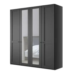 Wohnen Kleiderschränke|Schränke<Dunkelgrauer Schlafzimmerschrank 4-türig - Mataram