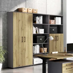 Wohnen Regale<Dunkelgraues 5 Fächer Aktenregal fürs Büro - Disgano