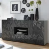Wohnen Sideboards<Dunkelgraues Design-Sideboard in Hochglanz lackiert - Kuriasna