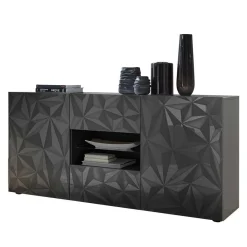 Wohnen Sideboards<Dunkelgraues Design-Sideboard in Hochglanz lackiert - Kuriasna