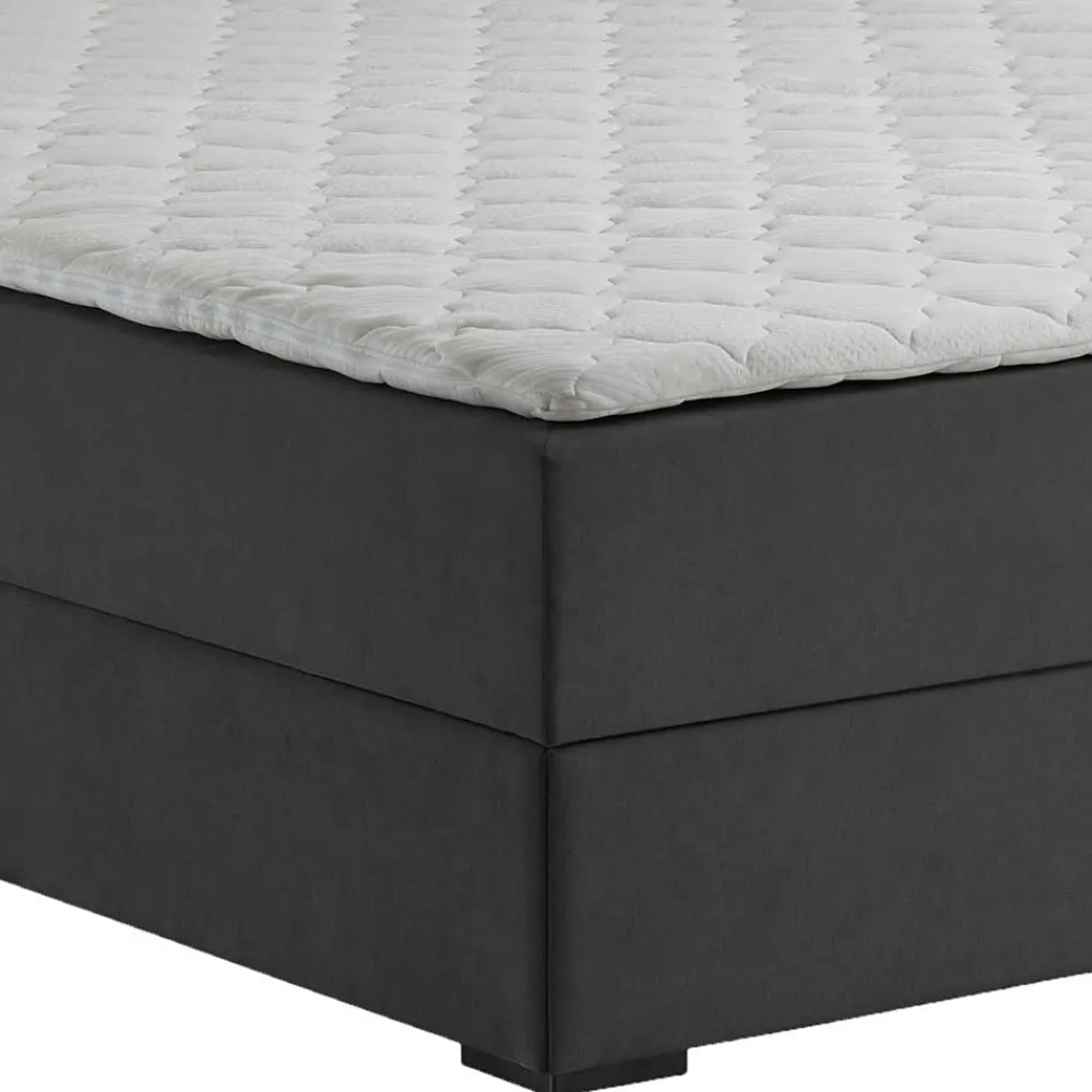Wohnen Betten<Dunkelgraues Polsterbett mit Bettkasten - Epos
