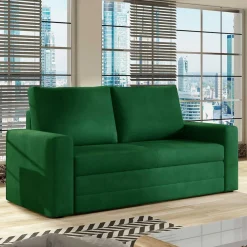 Wohnen Sofas<Dunkelgrüner Zweisitzer mit Bettfunktion - Travorna