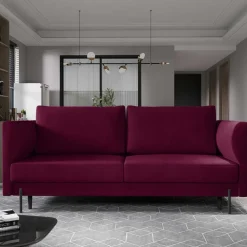 Wohnen Sofas<Dunkelrote Schlafcouch mit 140x200 Liegefläche - Giannin