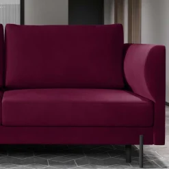 Wohnen Sofas<Dunkelrote Schlafcouch mit 140x200 Liegefläche - Giannin