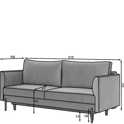 Wohnen Sofas<Dunkelrote Schlafcouch mit 140x200 Liegefläche - Giannin
