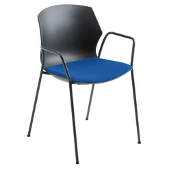Wohnen Stühle<Dunkler Armlehnenstuhl mit Polstersitz Blau - Praggio