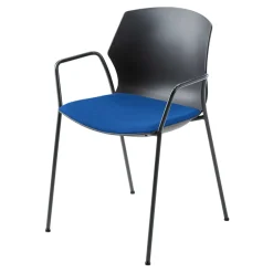 Wohnen Stühle<Dunkler Armlehnenstuhl mit Polstersitz Blau - Praggio