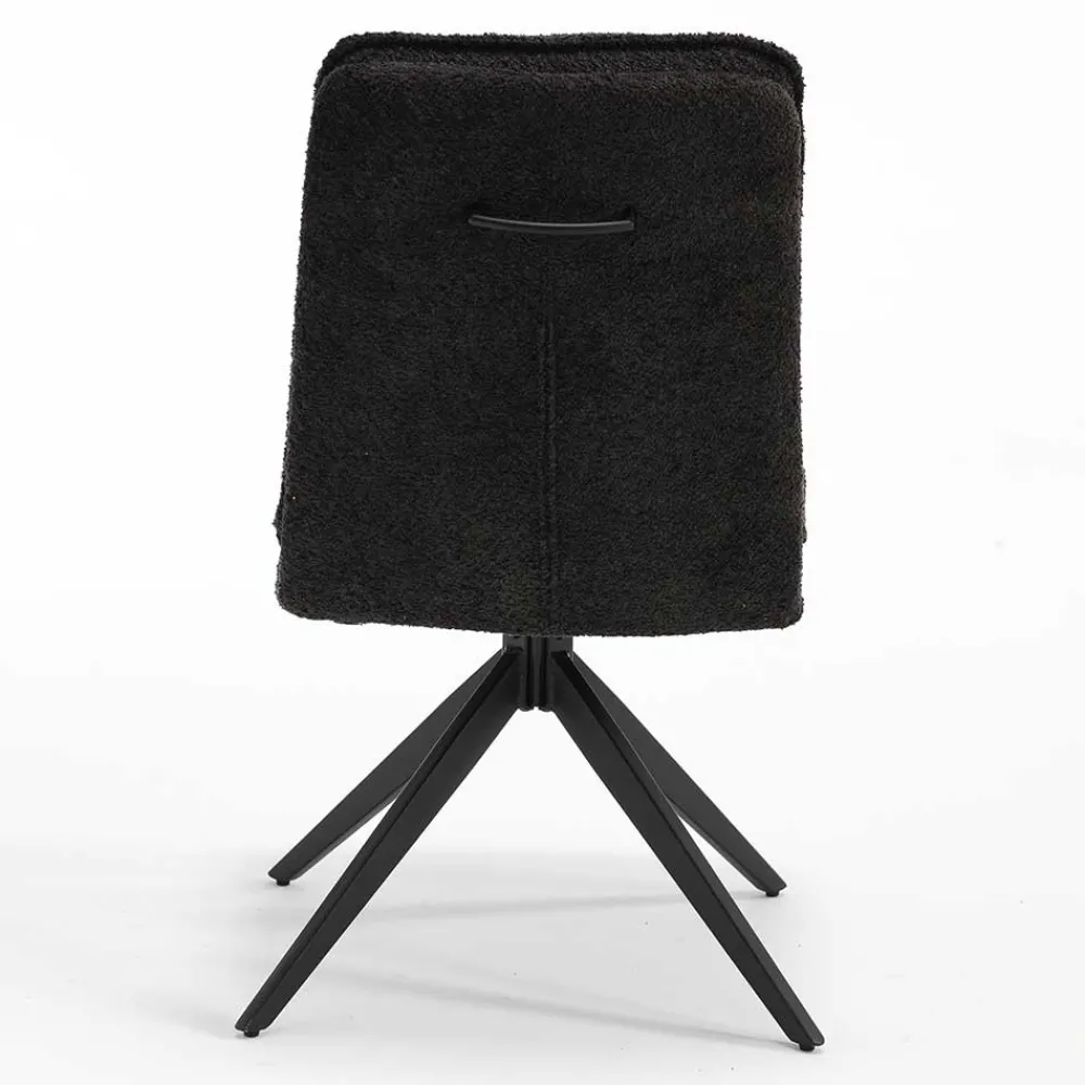Wohnen Stühle<Dunkler Polsterstuhl in Anthrazit Boucle - Queen (2er Set)