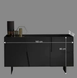 Wohnen Sideboards<Dunkles Design Sideboard 160 cm breit - Dreamings