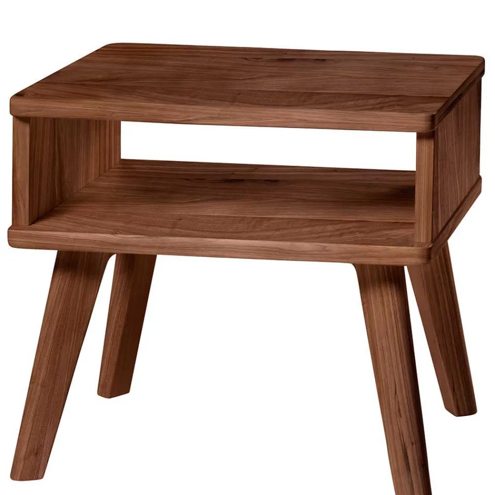 Wohnen Betten<Dunkles Holzbett aus Nussbaum Massivholz - Vetonia