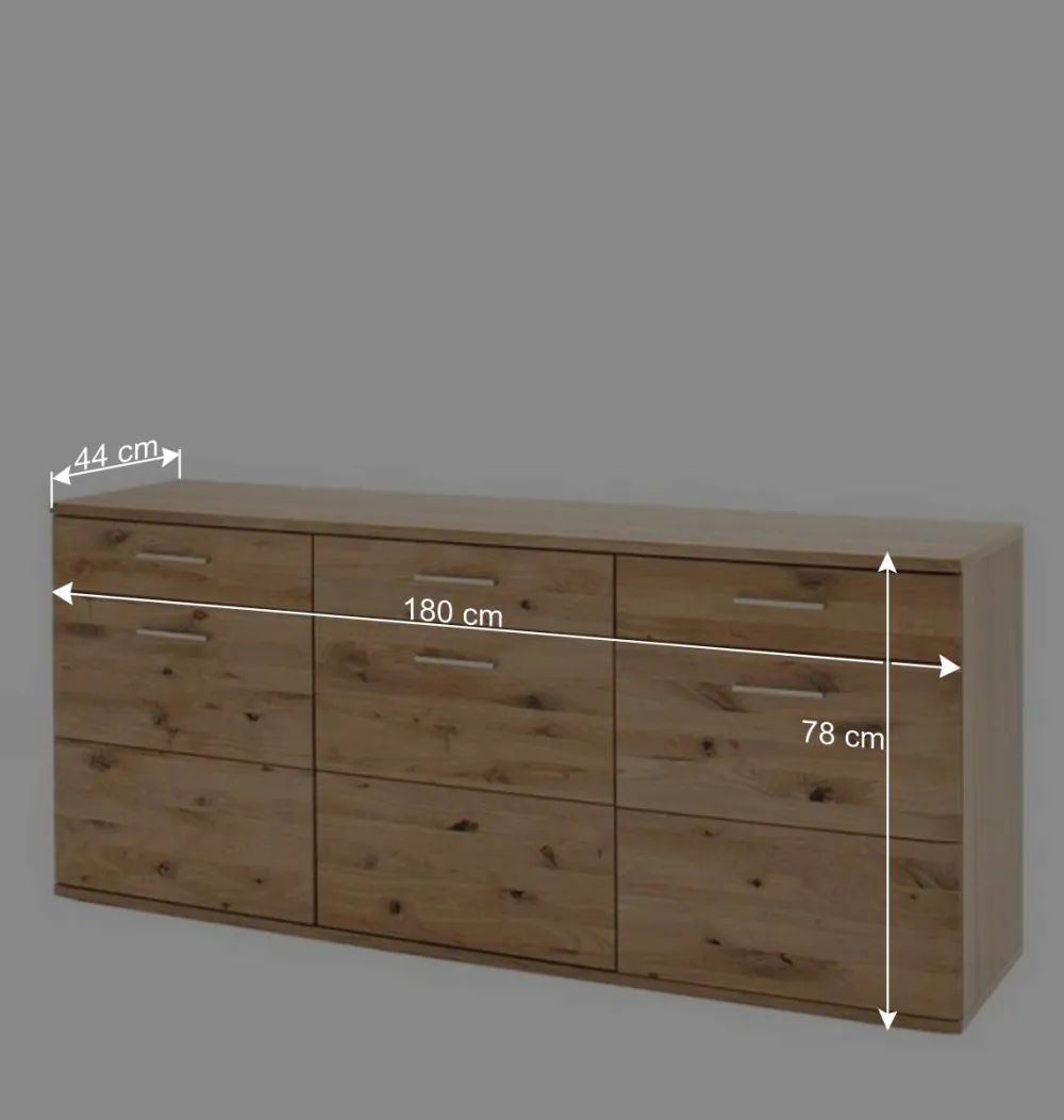 Wohnen Sideboards<Echtholz Sideboard in Eiche Bianco - Crokas