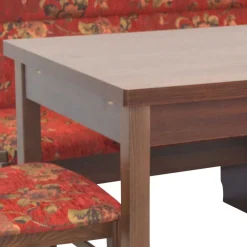 Wohnen Sitzgruppe<Eckbank Set in Nussbaum Braun mit Rot - Baltymore (vierteilig)
