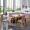 Wohnen Sitzgruppe<Eckbankgruppe in Rosa Jutta & Buchefarben (vierteilig)