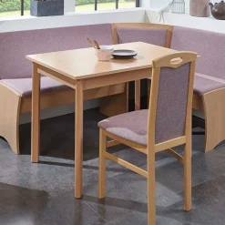 Wohnen Sitzgruppe<Eckbankgruppe in Rosa Jutta & Buchefarben (vierteilig)
