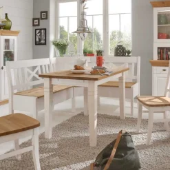 Wohnen Sitzgruppe<Eckbankgruppe Lugon im Landhausstil (vierteilig)