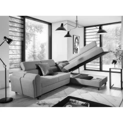 Wohnen Betten<Eckcouch in Altrosa Samtbezug - Gina