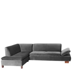 Wohnen Sofas<Eckcouch in Anthrazit mit Nussbaum Braun - Sevilaca