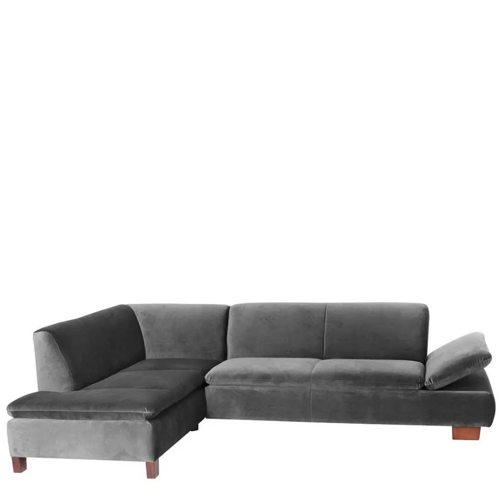 Wohnen Sofas<Eckcouch in Anthrazit mit Nussbaum Braun - Sevilaca